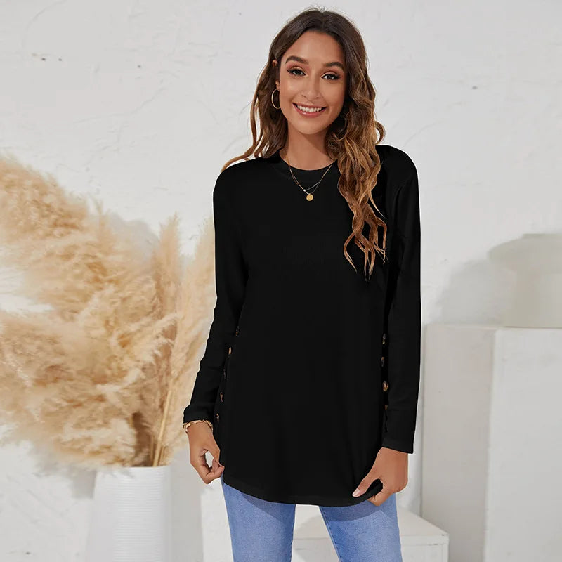 Maternity Clothes Long Sleeve Blouse T-Shirts Tees Spring Autumn New Casual Female Women Solid O-Neck Blouse Shirts Pullover Top