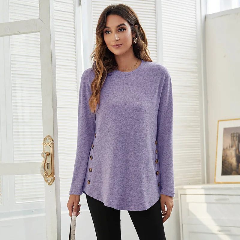 Maternity Clothes Long Sleeve Blouse T-Shirts Tees Spring Autumn New Casual Female Women Solid O-Neck Blouse Shirts Pullover Top