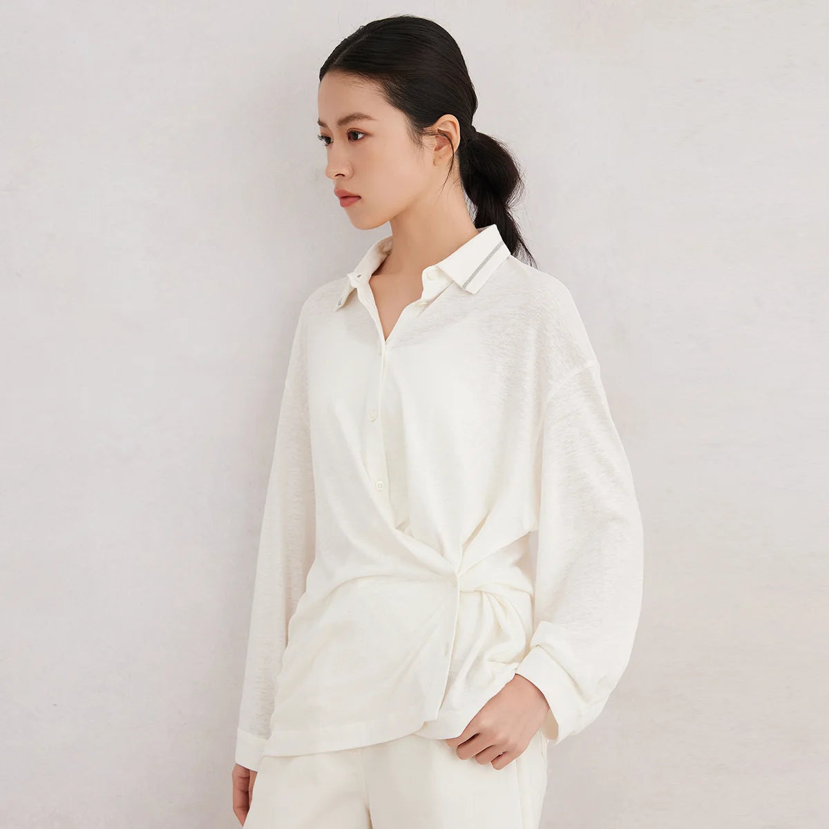 K3083X  Linen long blouse luxury womens clothing high quality spring summer clothes