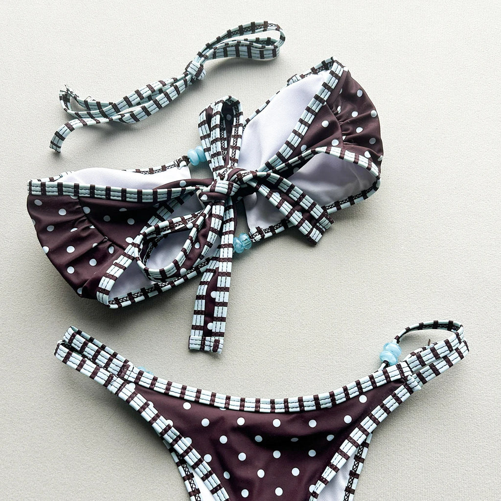 Bandeau Bikinis 2026 Sexy Women Swimsuit Swimwear Female Bikini Set Brazilian Dot Biquini Bathing Suit Swimming Suit Beachwear