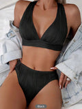Bikinis 2026 Women Cross String High Waist Swimsuit Solid Sexy Swimwear Female Bathers Bathing Swimming Swim Suit Beachwear