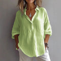 Summer Cotton Linen Blouses Women 2025 Fashion White V-neck Three Quarter Sleeve Loose Shirts Female Spring Casual Lady Clothes