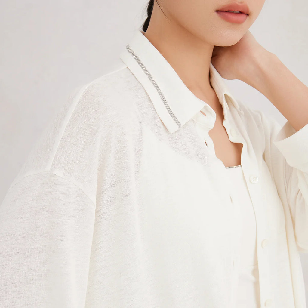K3083X  Linen long blouse luxury womens clothing high quality spring summer clothes