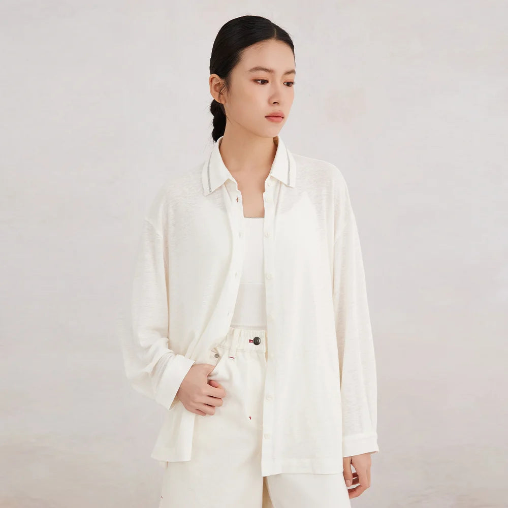 K3083X  Linen long blouse luxury womens clothing high quality spring summer clothes