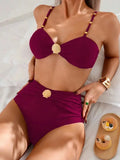 Sexy Printed Brazilian Bikinis Women Push Up Bandeau Bikini Swimwear High Waisted Bathing Suit 2 Piece Swimsuit Maillot De Bain